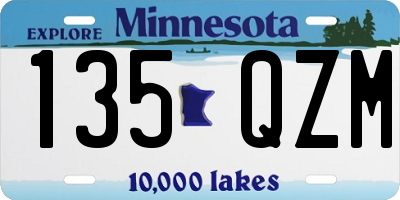 MN license plate 135QZM