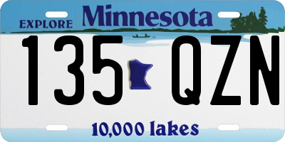 MN license plate 135QZN