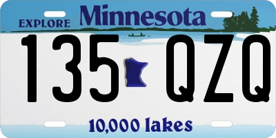 MN license plate 135QZQ