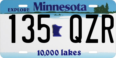MN license plate 135QZR