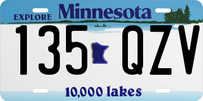 MN license plate 135QZV
