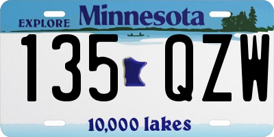 MN license plate 135QZW