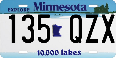 MN license plate 135QZX