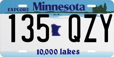 MN license plate 135QZY
