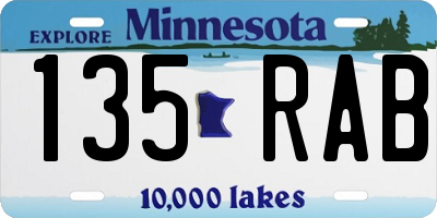 MN license plate 135RAB