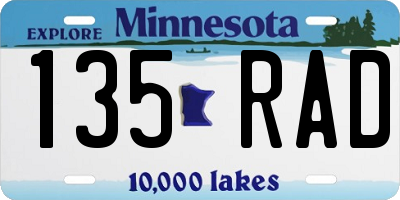 MN license plate 135RAD