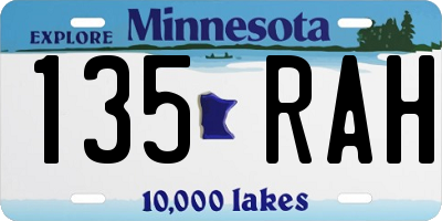 MN license plate 135RAH