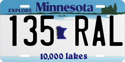MN license plate 135RAL