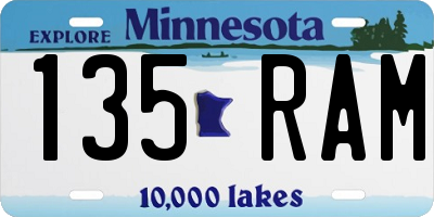 MN license plate 135RAM