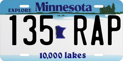 MN license plate 135RAP