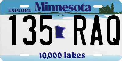 MN license plate 135RAQ