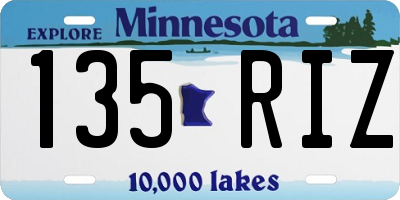 MN license plate 135RIZ