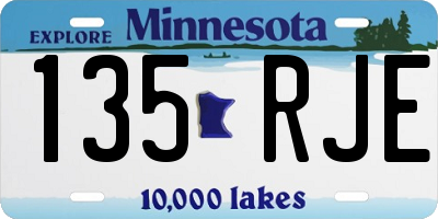 MN license plate 135RJE