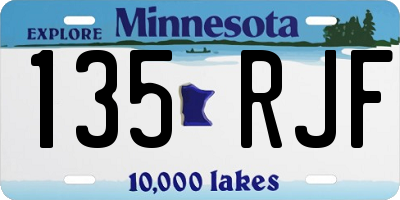 MN license plate 135RJF