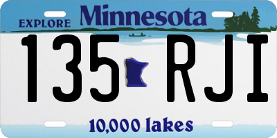 MN license plate 135RJI