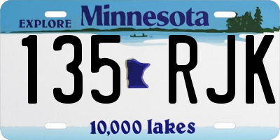 MN license plate 135RJK