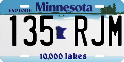 MN license plate 135RJM