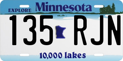 MN license plate 135RJN