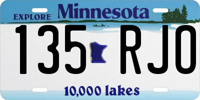 MN license plate 135RJO