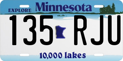 MN license plate 135RJU