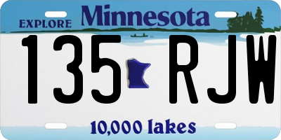 MN license plate 135RJW