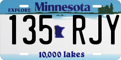 MN license plate 135RJY
