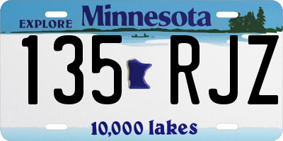 MN license plate 135RJZ