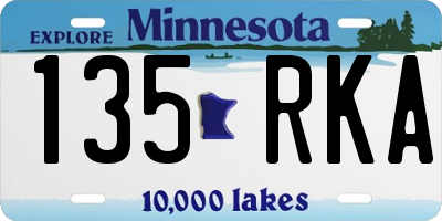 MN license plate 135RKA