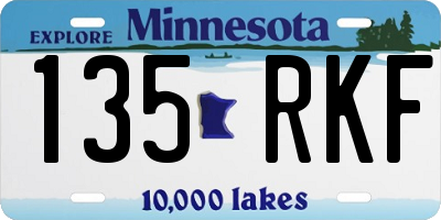 MN license plate 135RKF