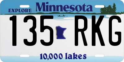 MN license plate 135RKG