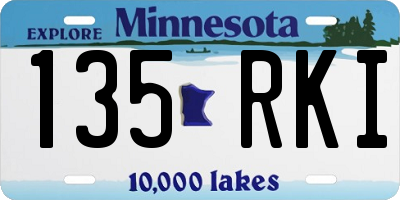 MN license plate 135RKI