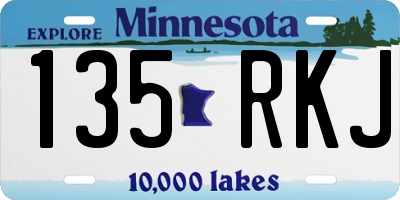 MN license plate 135RKJ