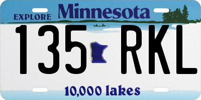 MN license plate 135RKL