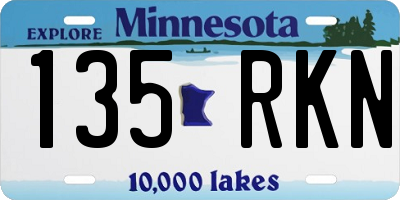 MN license plate 135RKN