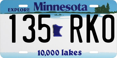 MN license plate 135RKO