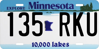 MN license plate 135RKU