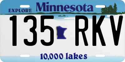 MN license plate 135RKV