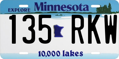 MN license plate 135RKW