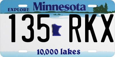MN license plate 135RKX