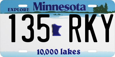 MN license plate 135RKY