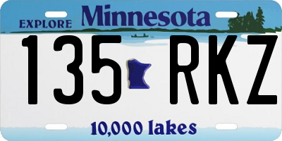 MN license plate 135RKZ
