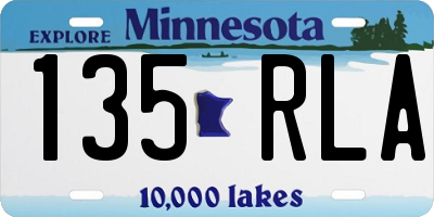 MN license plate 135RLA