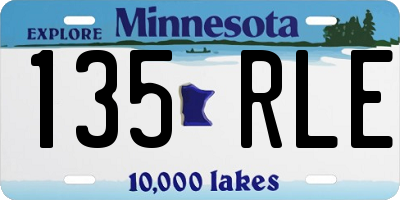 MN license plate 135RLE