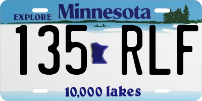 MN license plate 135RLF