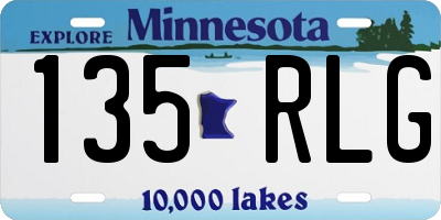 MN license plate 135RLG
