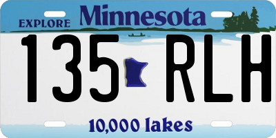 MN license plate 135RLH