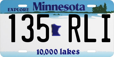 MN license plate 135RLI