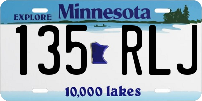 MN license plate 135RLJ