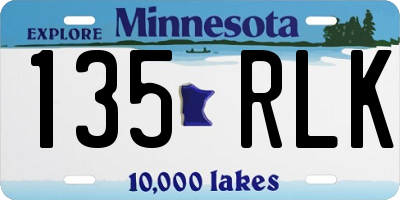 MN license plate 135RLK