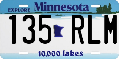MN license plate 135RLM